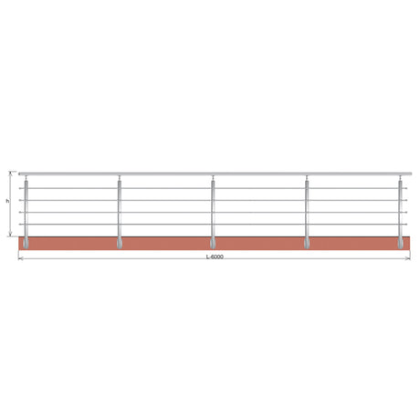 Balustrada nierdzewna AISI304, 40x40x2/4xd12/H900/