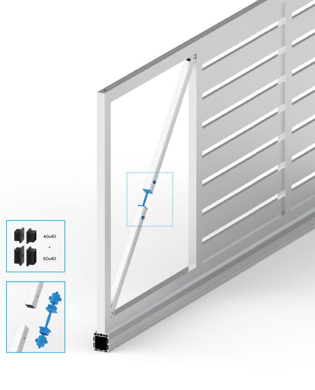 Napinák pre samonosnú bránu na profil 40x40, 60x40
