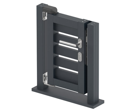 Jednoskrzydłowa brama 0,45x0,56m z wypełnieniem 20x100 R7016 - zestaw