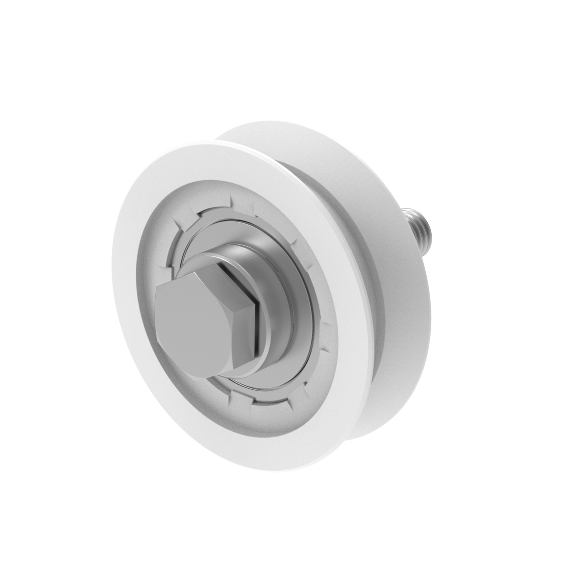 Koło do bram przesuwnych z rowkiem V, INOX / NYLON, D60mm