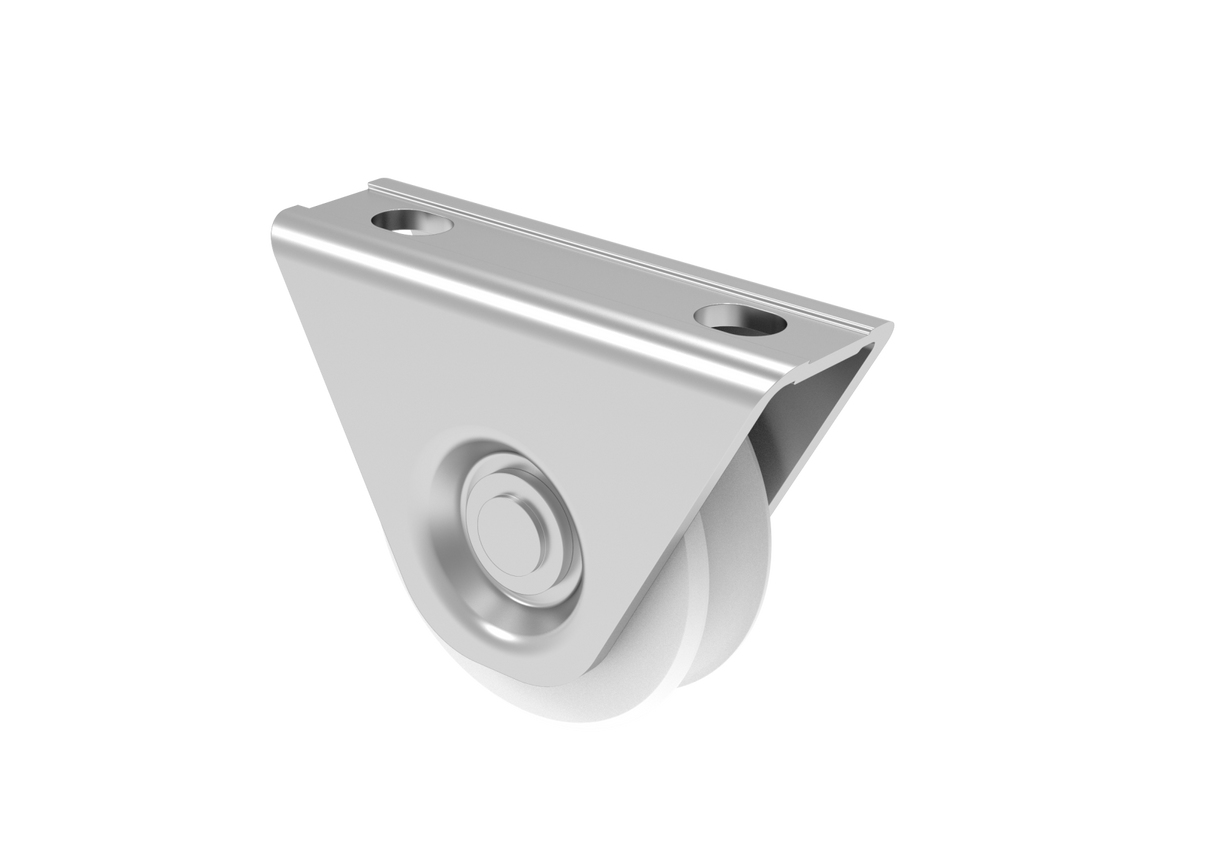 Koło do bram przesuwnych z rowkiem V, INOX / NYLON, D80