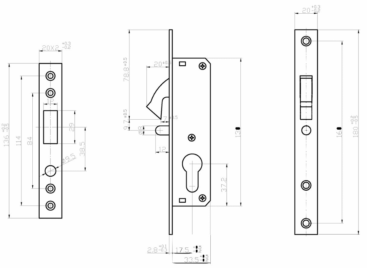 Blokada do bram przesuwnych AISI304