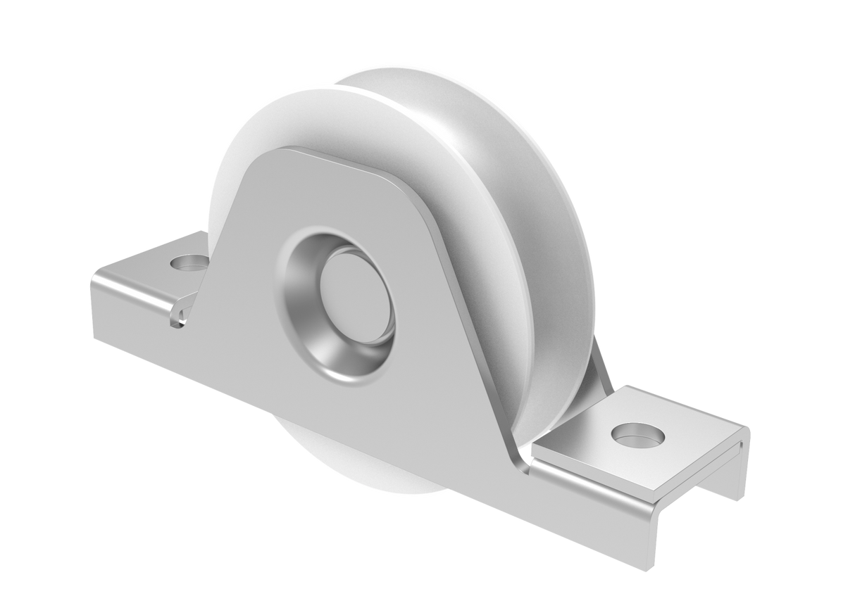 Koło do bram przesuwnych z rowkiem-U, INOX / NYLON, D80mm