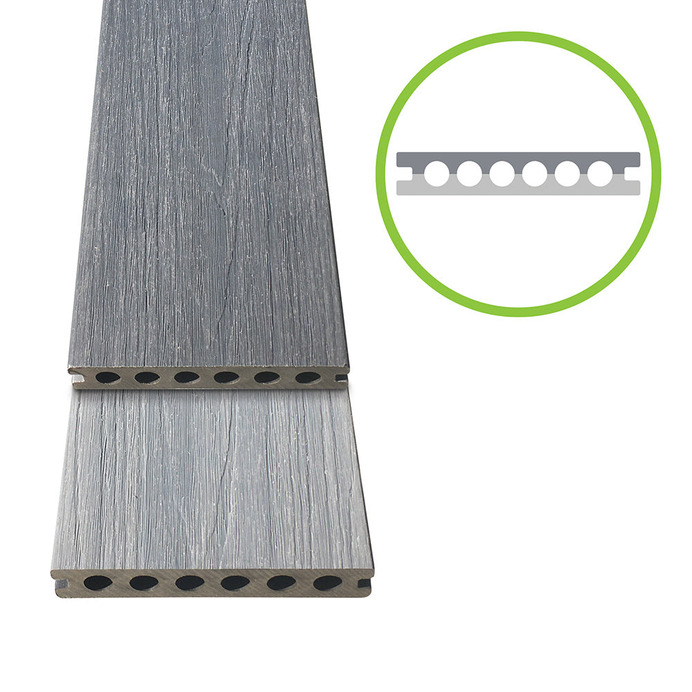 Deska podłogowa WPC 138x23x2900mm, Szara/Jasnoszara