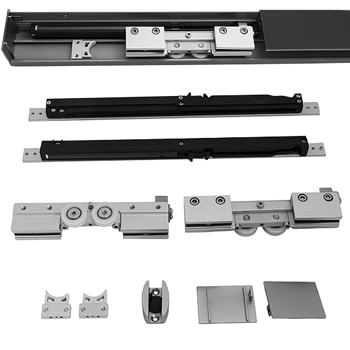 Okucia -drzwi przesuwne- listwa AL 2x soft black