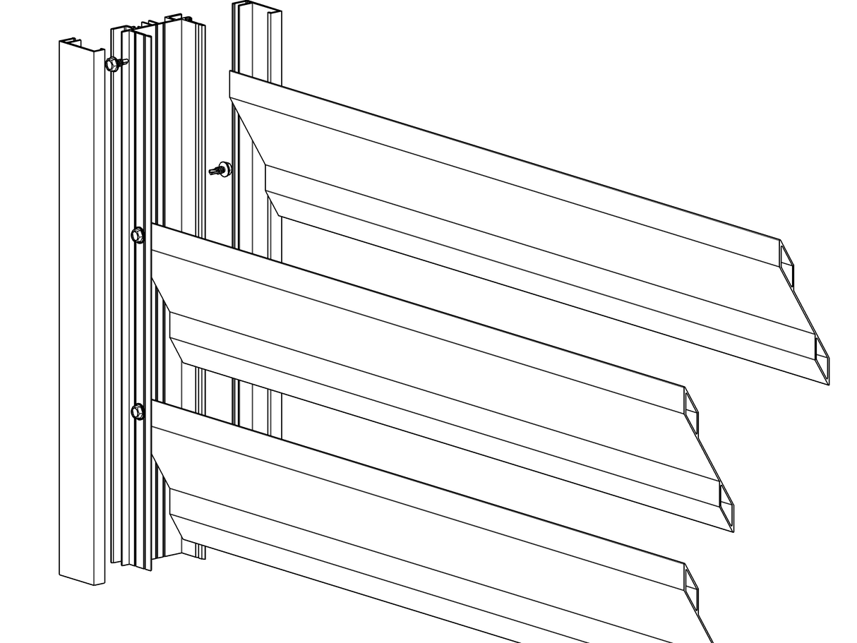 Aluminiowy adapter 64x38-1500mm do żaluzji do 46mm R7016