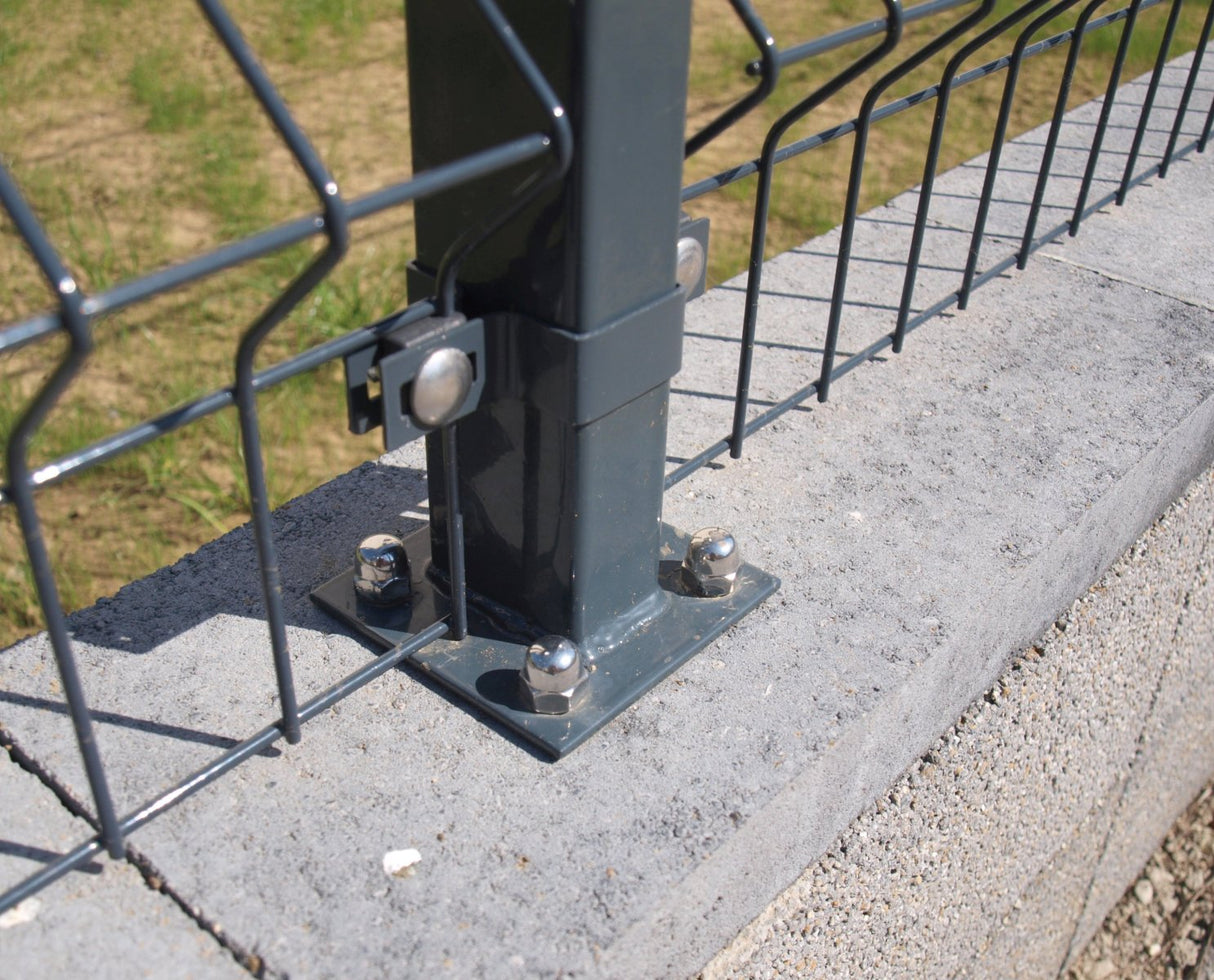 Słup 60x40mm z podstawą ZnPVC 1800mm antracyt