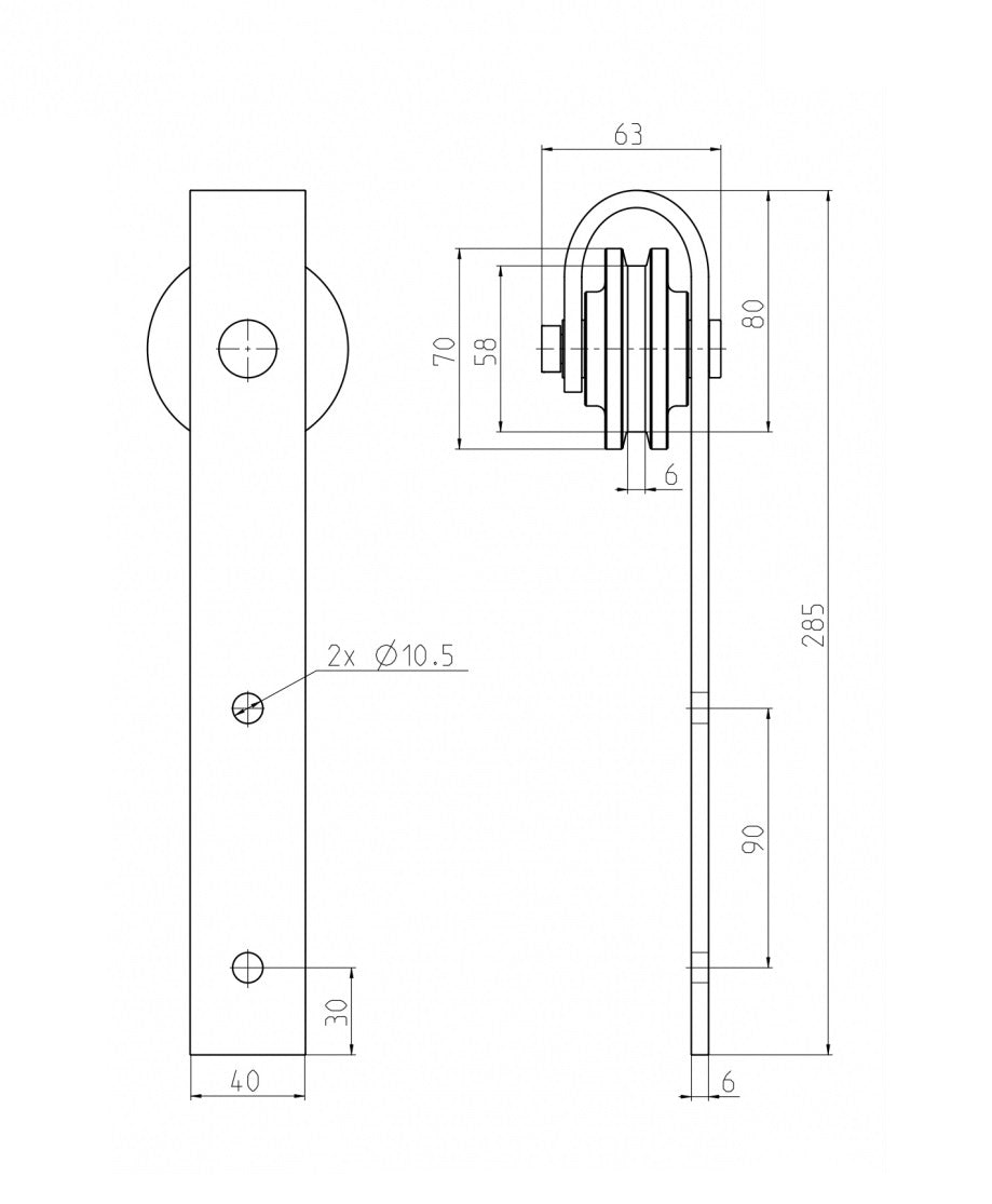 Prowadnica drzwi przesuwnych "Klasiko"