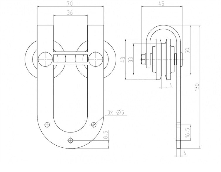 Prowadnica drzwi przesuwnych mini "Arcus"