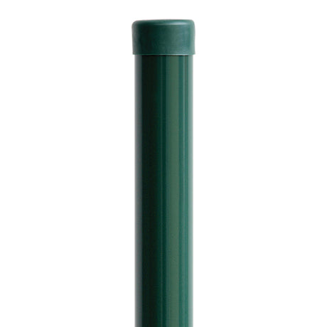 Słupek ocynkowany D38mm z zaślepką PVC, 1500mm - Zielony RAL 6005