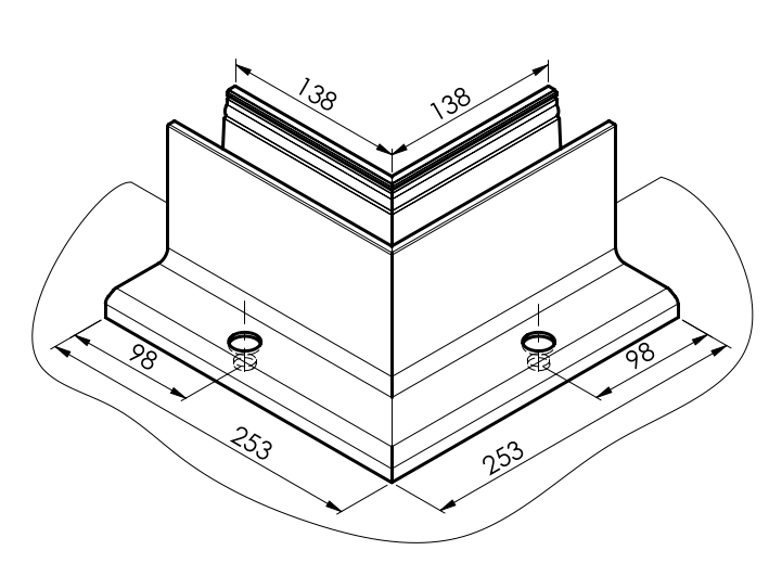 Profil balustrady szklanej Al AL/ELOX/Satin