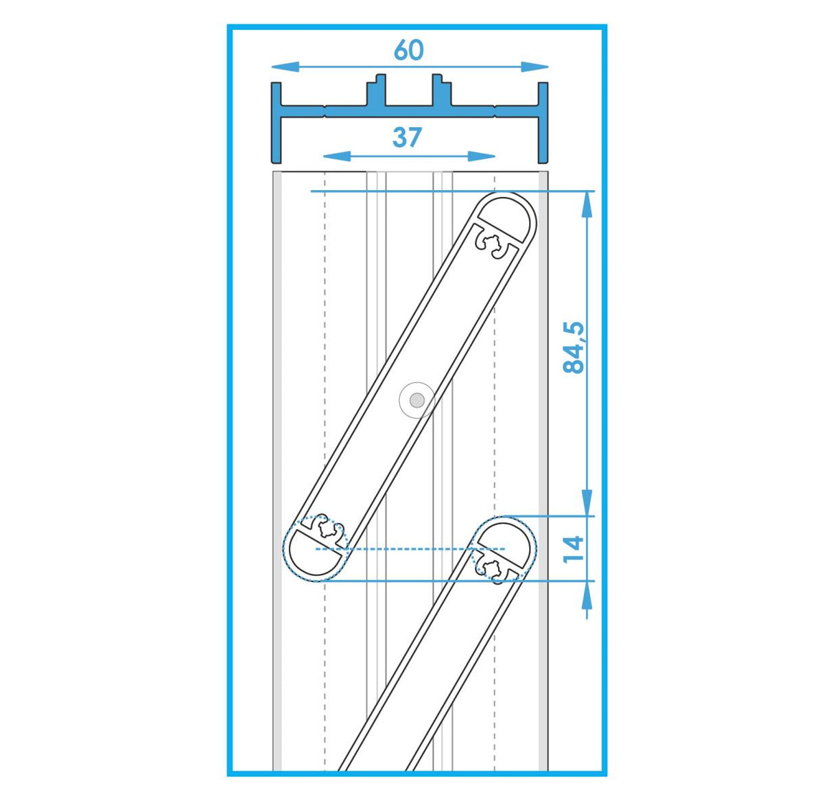 Aluminiowa listwa ogrodzeniowa owalna 14x95-6000mm
