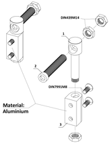 Zawias regulowany do przykręcania, stal nierdzewna/aluminium