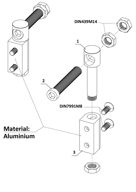 Zawias regulowany do przykręcania, stal nierdzewna/aluminium