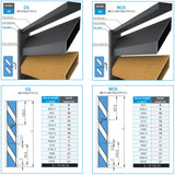 Listwa dystansowa zakładkowa Click-lock do adaptera U, 41x09-36mm - Antracyt R7016, skośna z przerwą 5 mm - ZESTAW