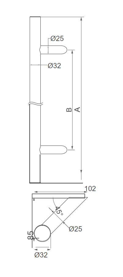 Pochwyt - antaba AISI304, BLACK