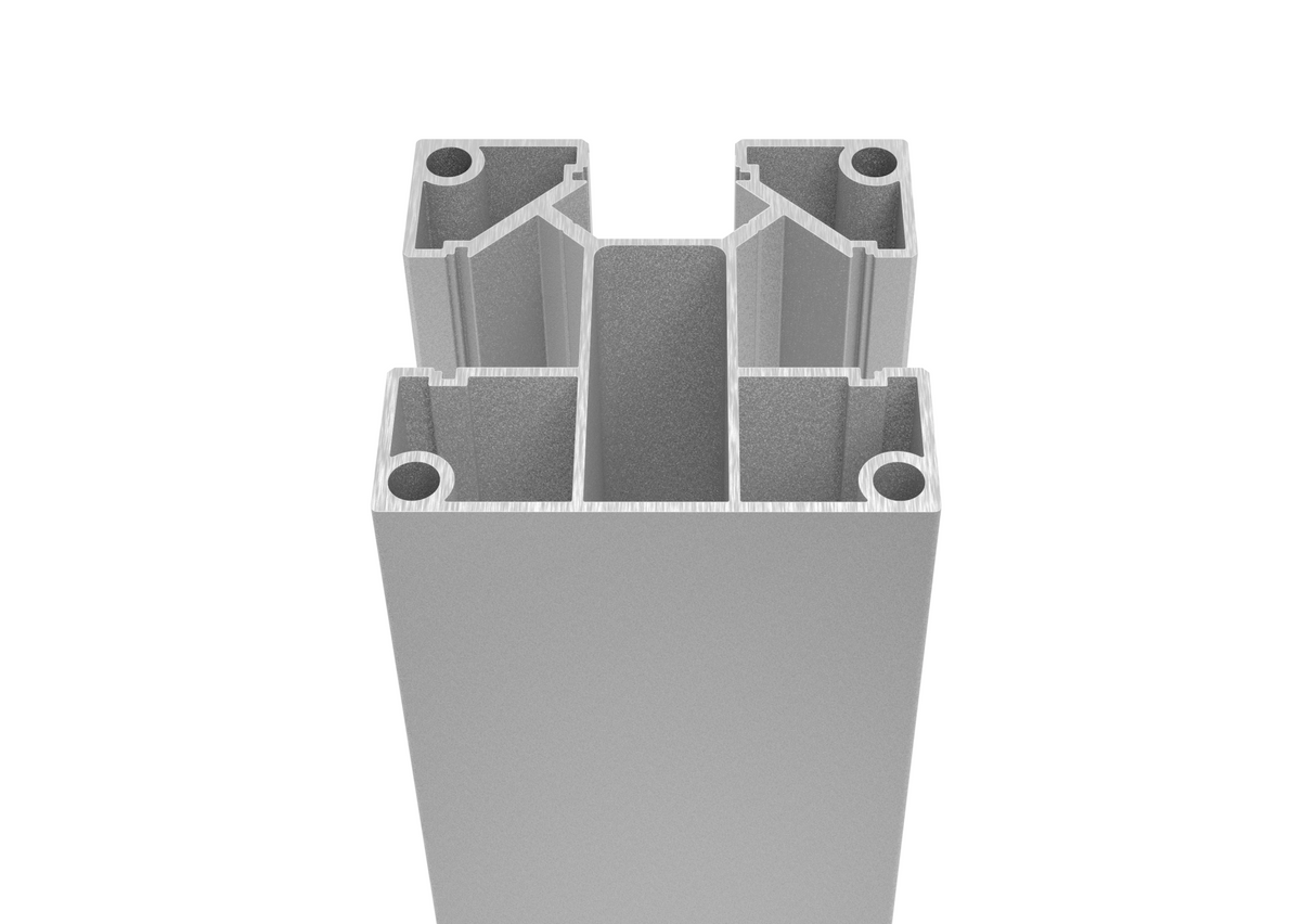 Zestaw aluminiowego słupka ogrodzeniowego 70 × 70 mm – 6,0 m – naturalny (bez wykończenia powierzchni) – do wypełnień o