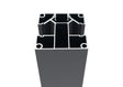 Zestaw aluminiowego słupka ogrodzeniowego 70 × 70 mm – 2,0 m – Antracyt RAL 7016 – do wypełnień o szerokości 20 mm (list