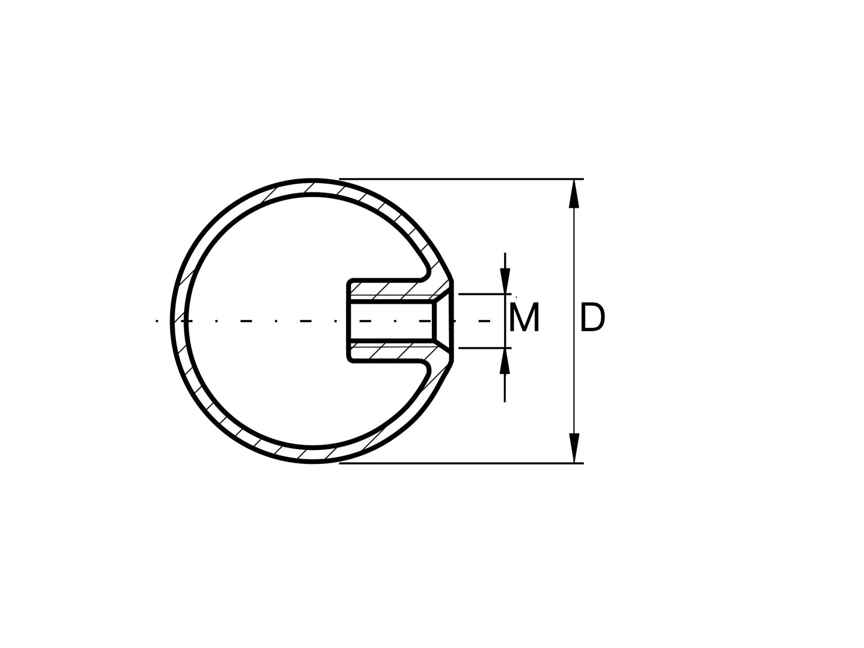 Stal nierdz-Zakończenie kula z gwintem