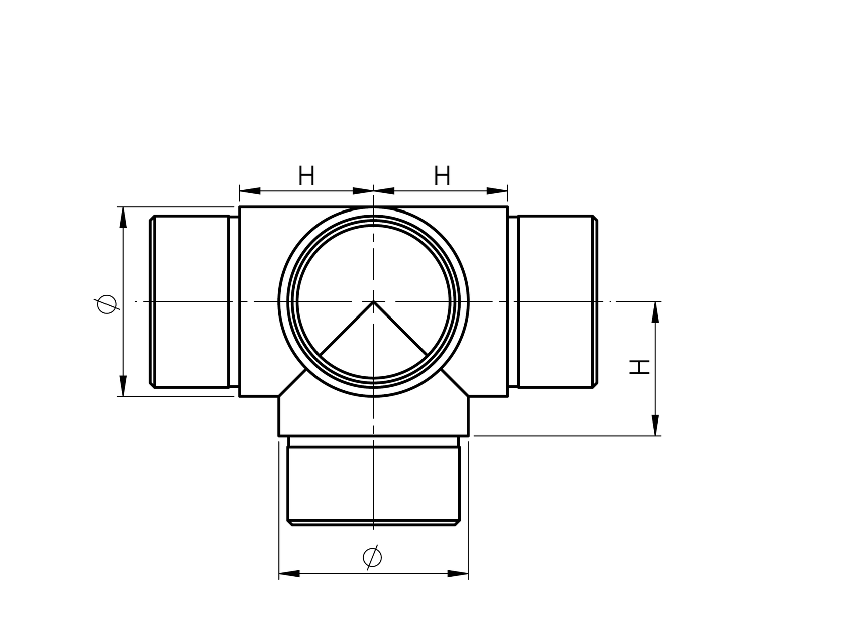 Kolano narożne czterostronne