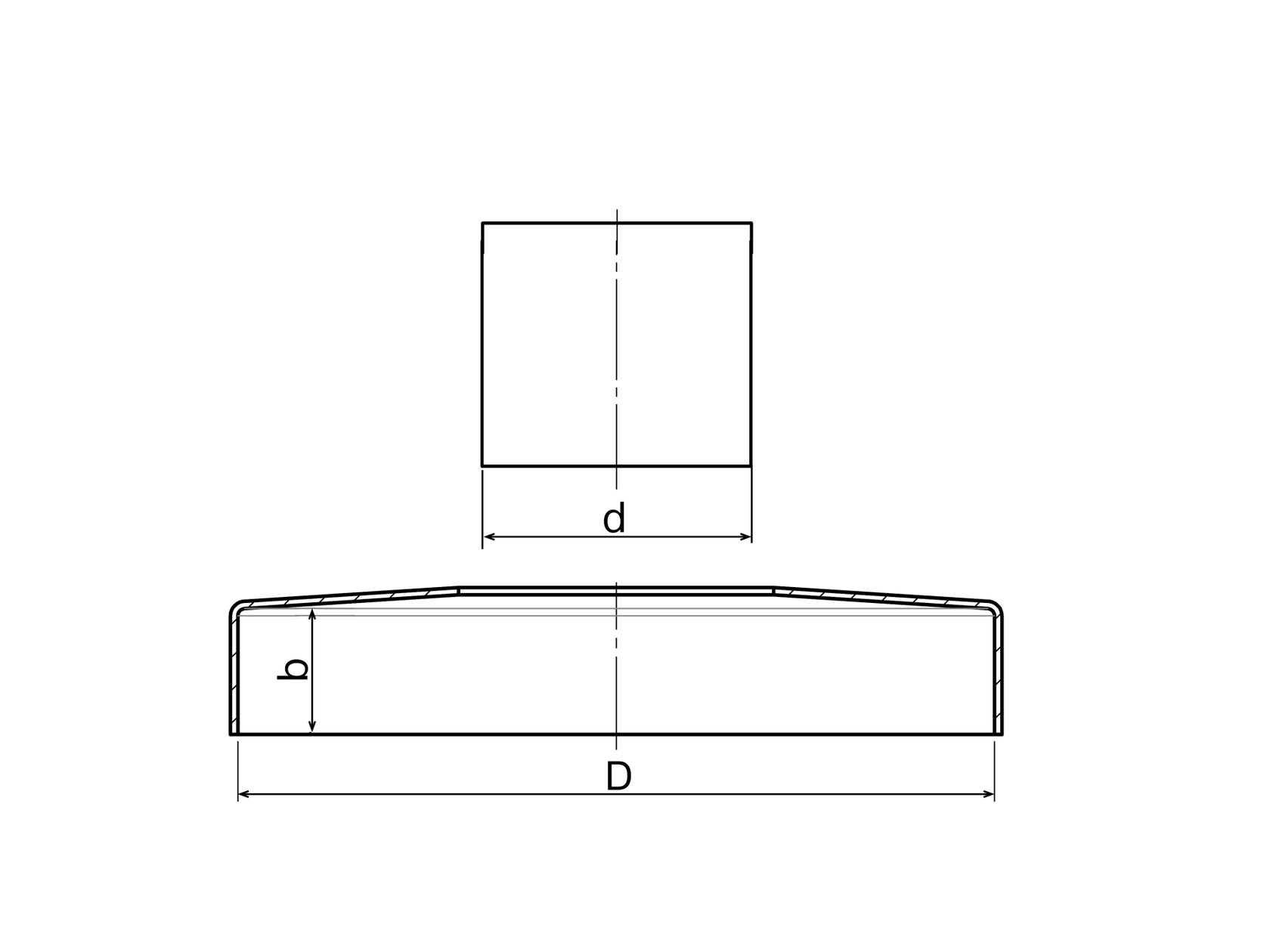 Rozeta maskująca - mocowanie górne