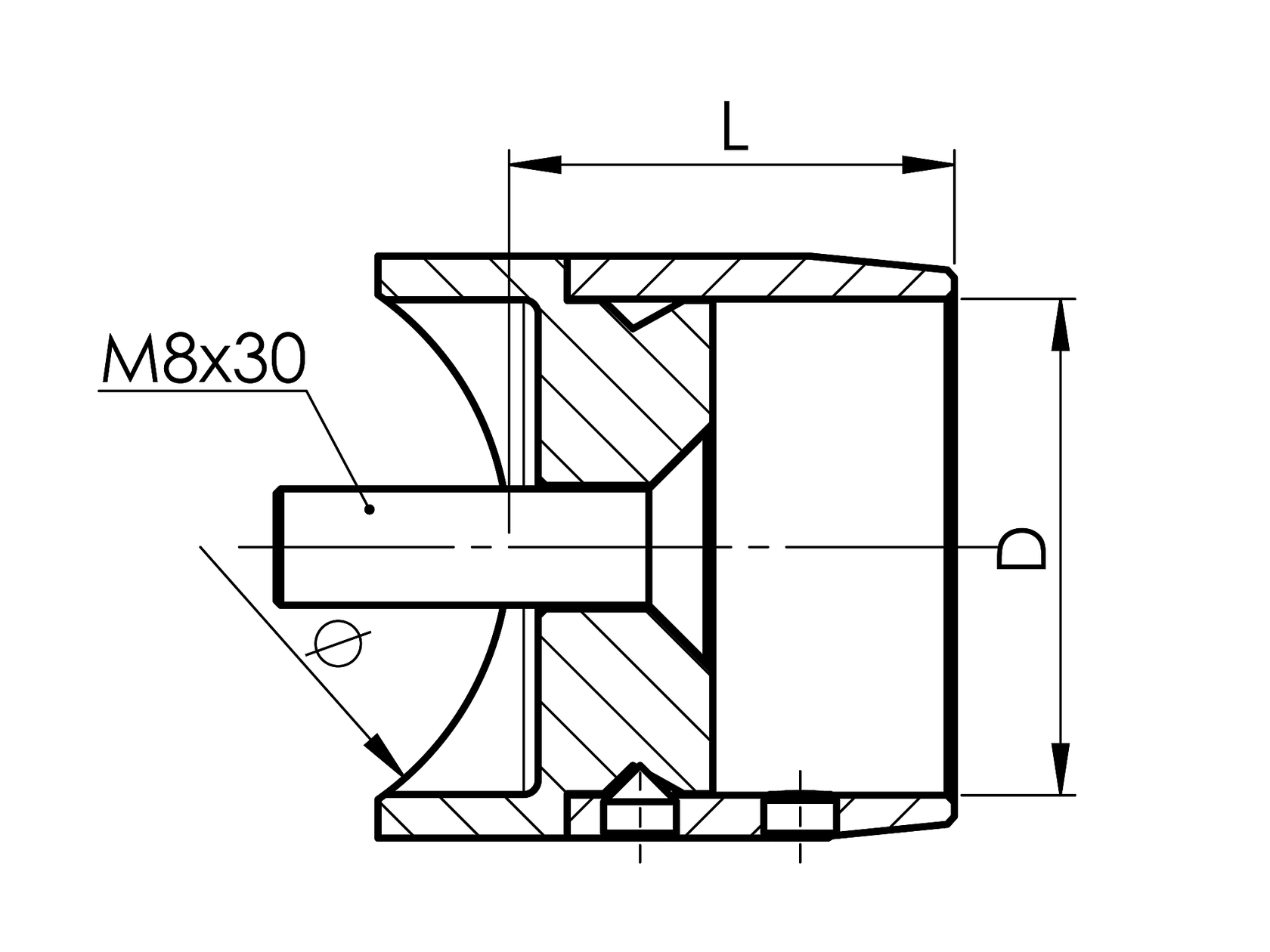 Uchwyt wypełnienia osiowy