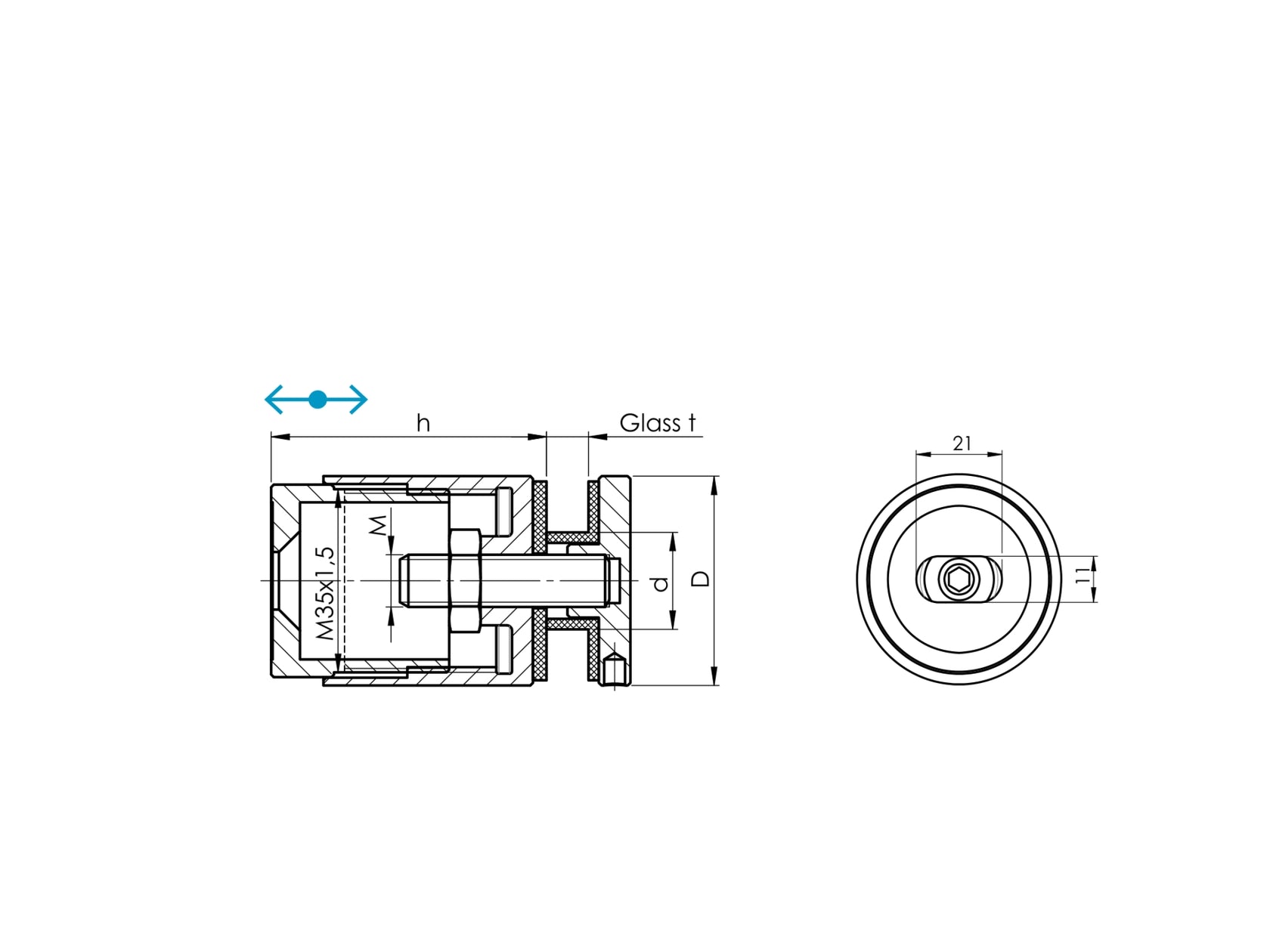 Uchwyt szkła płaski