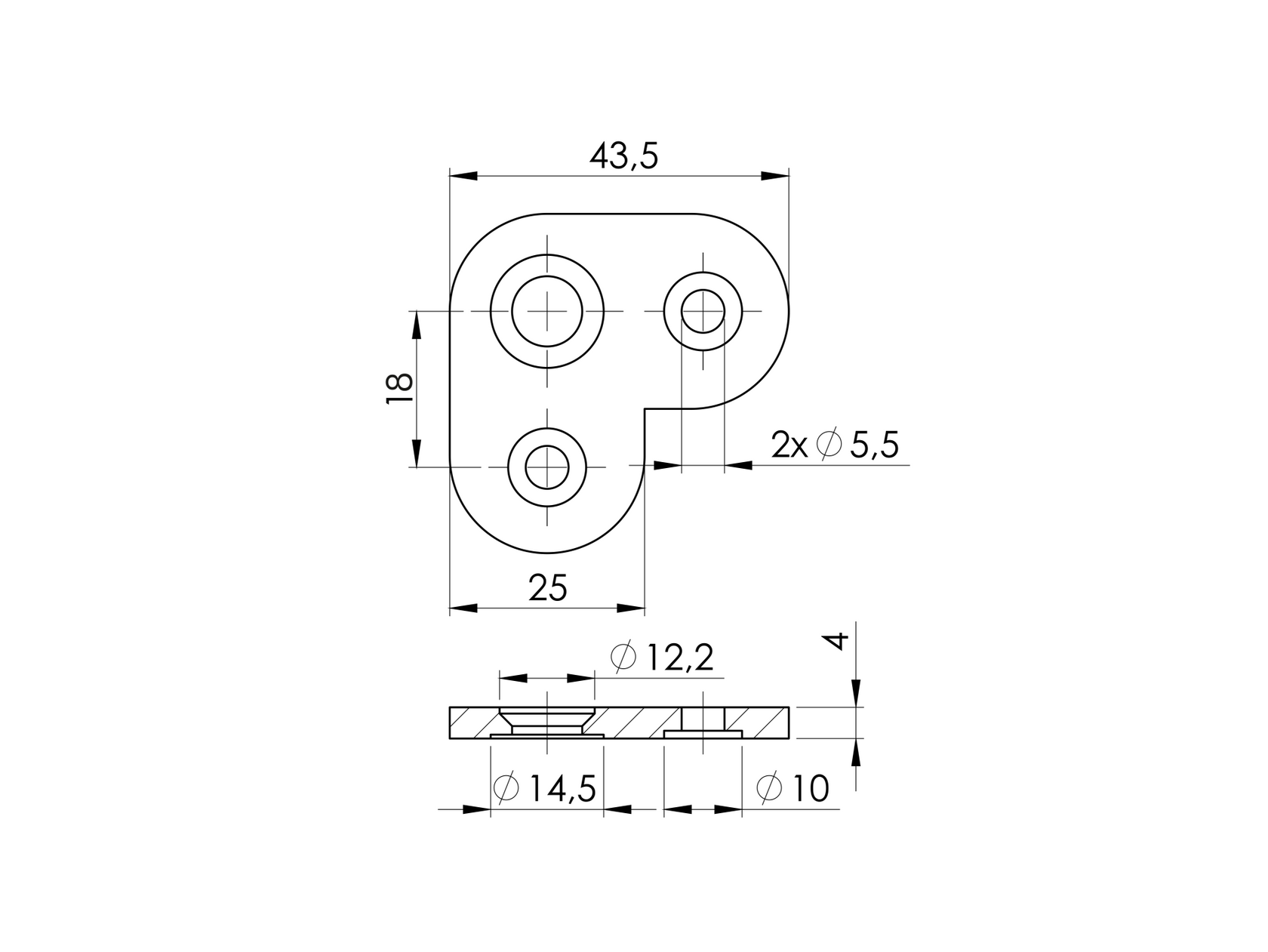 Stal nierdz-Uchwyt poręczy  płaski