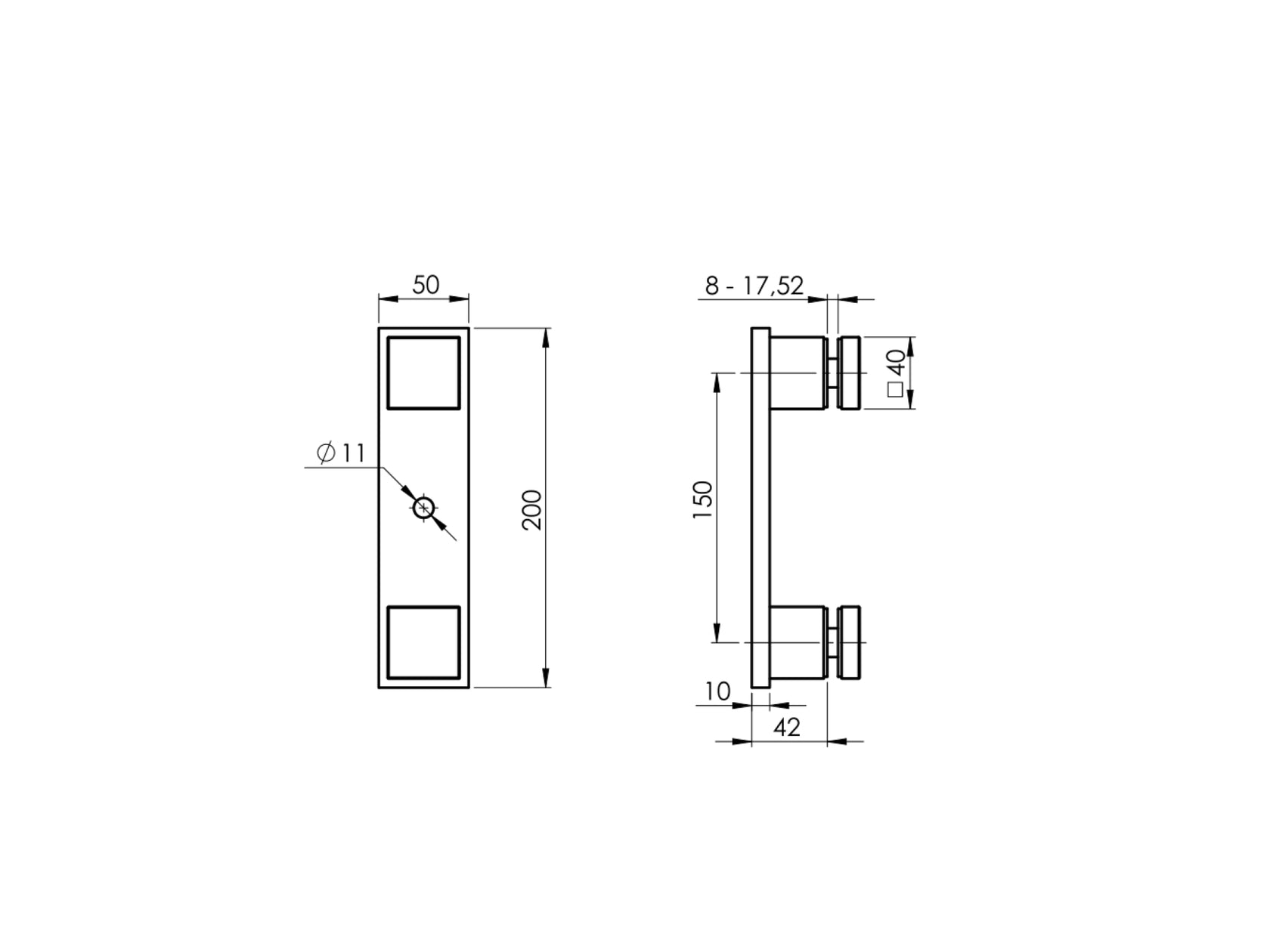 Mocowanie boczne-punktowe do szkła