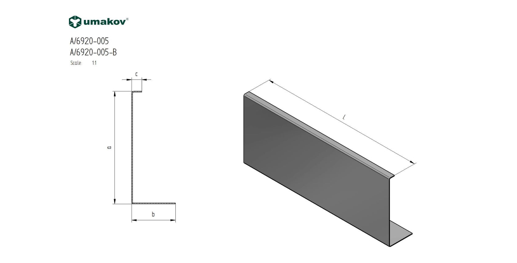 Mocowanie SL -szklo  122x43x2500 imitacia