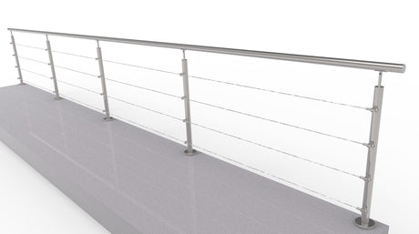 Balustrada nierdzewna AISI304, D42,4/4xd5/H900/L60