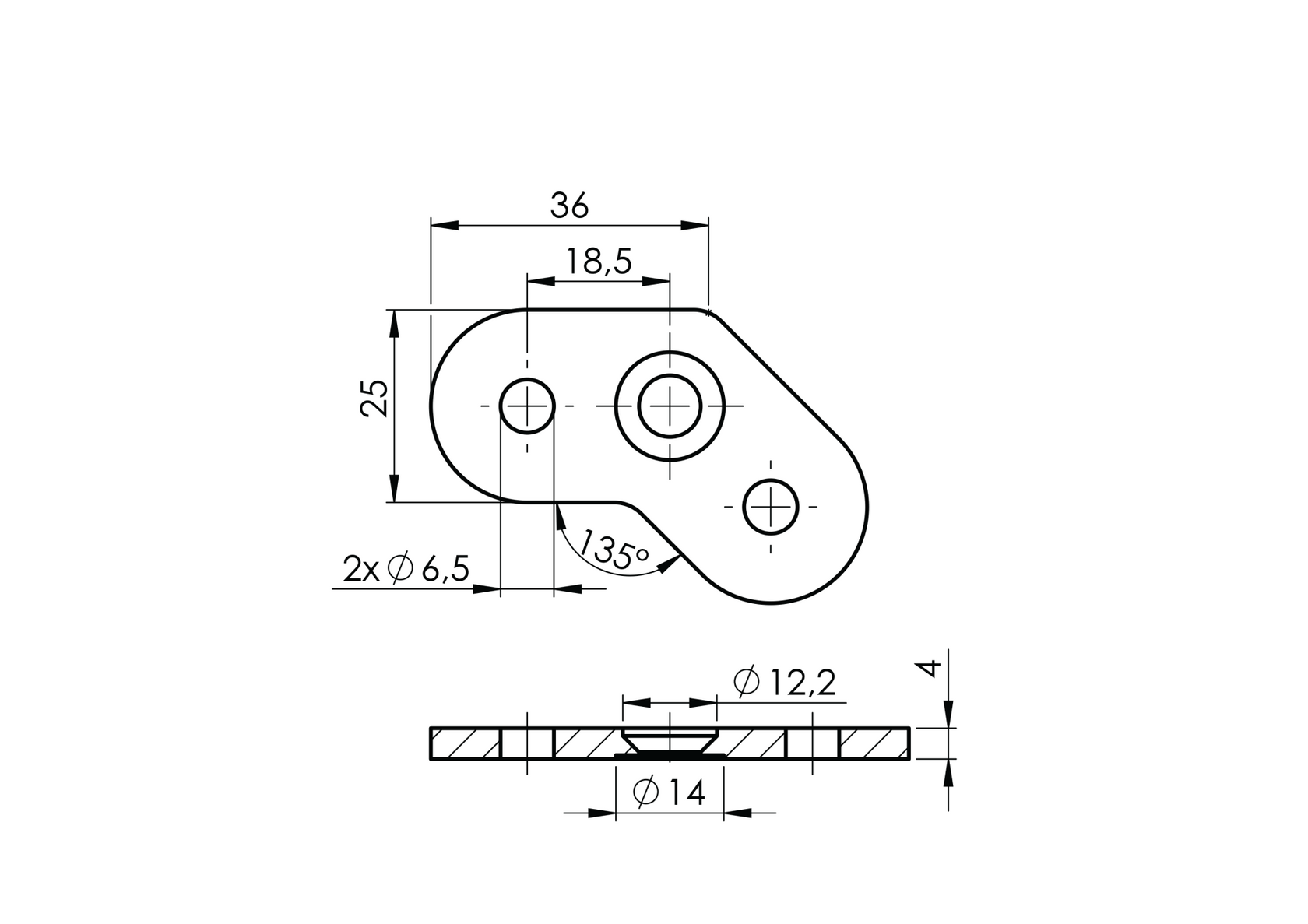 Narożna blaszka montażowa pochwytu