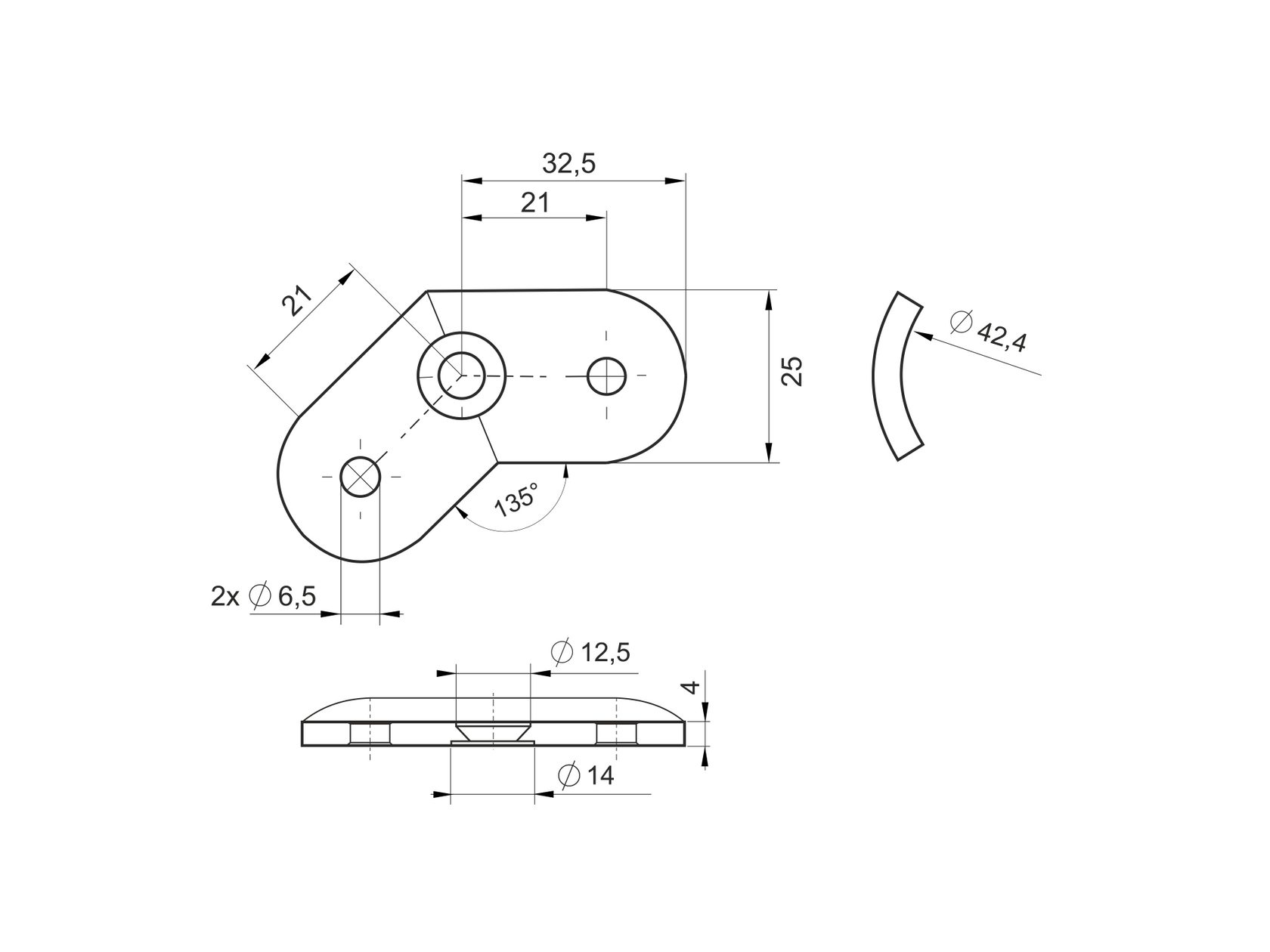 Narożna blaszka montażowa pochwytu