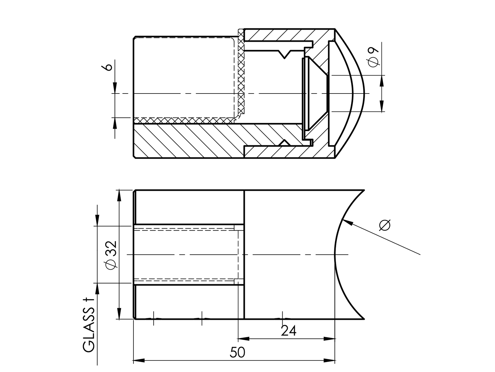 Uchwyt do szkła 42,4