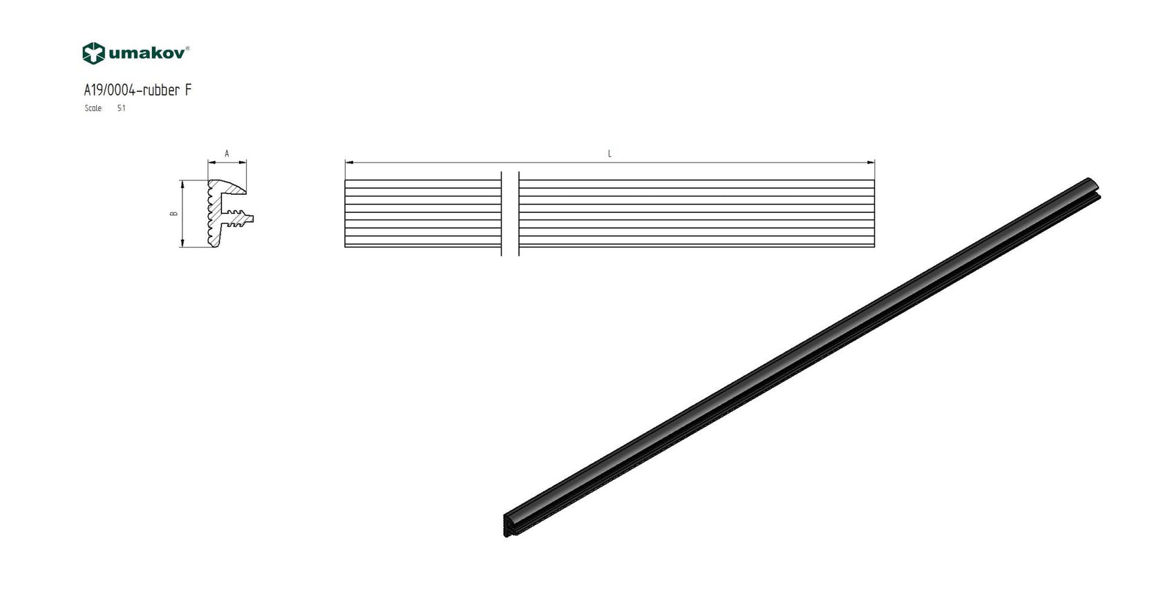 Mocowanie szkla Rubber F