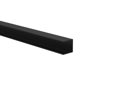 Aluminiowy adapter do ogrodzeń do wypełnień 20 mm i do systemu elewacyjnego, 25 × 25 – 6,0 m – Czarny RAL 9005