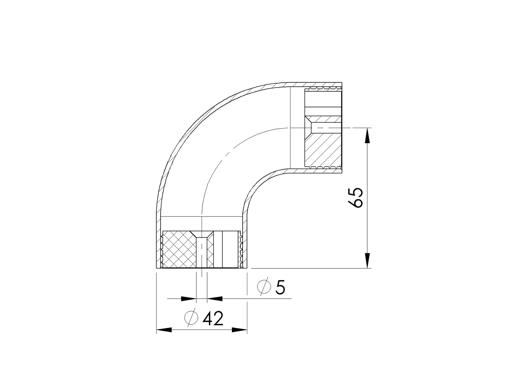 Stal nierdz.- Kolano obłe 90' do drewna