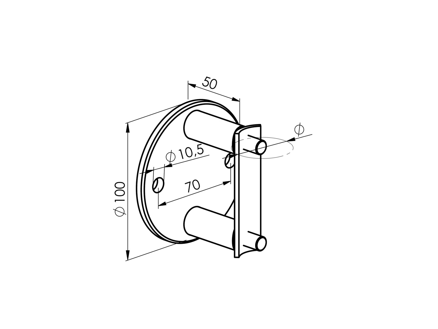 Mocowanie boczne słupka