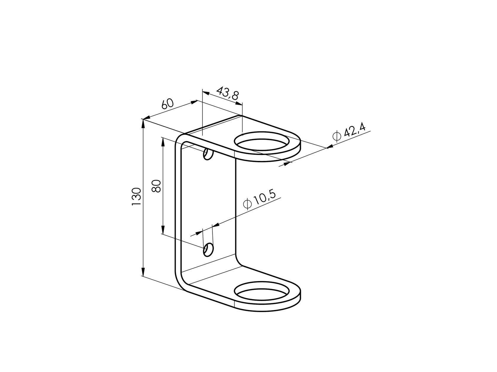 Nierdzewne mocowanie boczne słupka