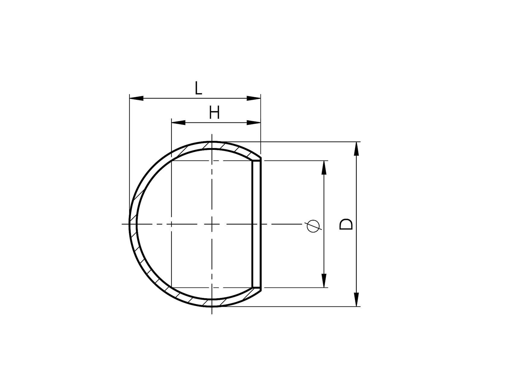 Zakończenie nierdzewne na rurę 42 kula AISI304, D6