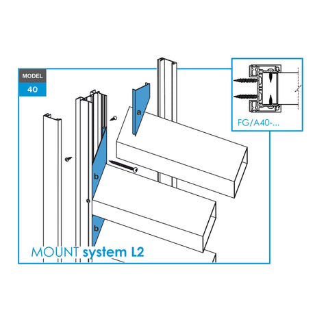 Click-lock dištančná krycia lišta profilu 70x70 a U40-adaptéra, 41x9-36mm-Antracit, šikmá s medzerou 5 mm-SET