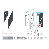 Click-lock spacer cover strip for U40-adapter, 41x09-36mm - Anthracite R7016, slanted with 5 mm gap - SET