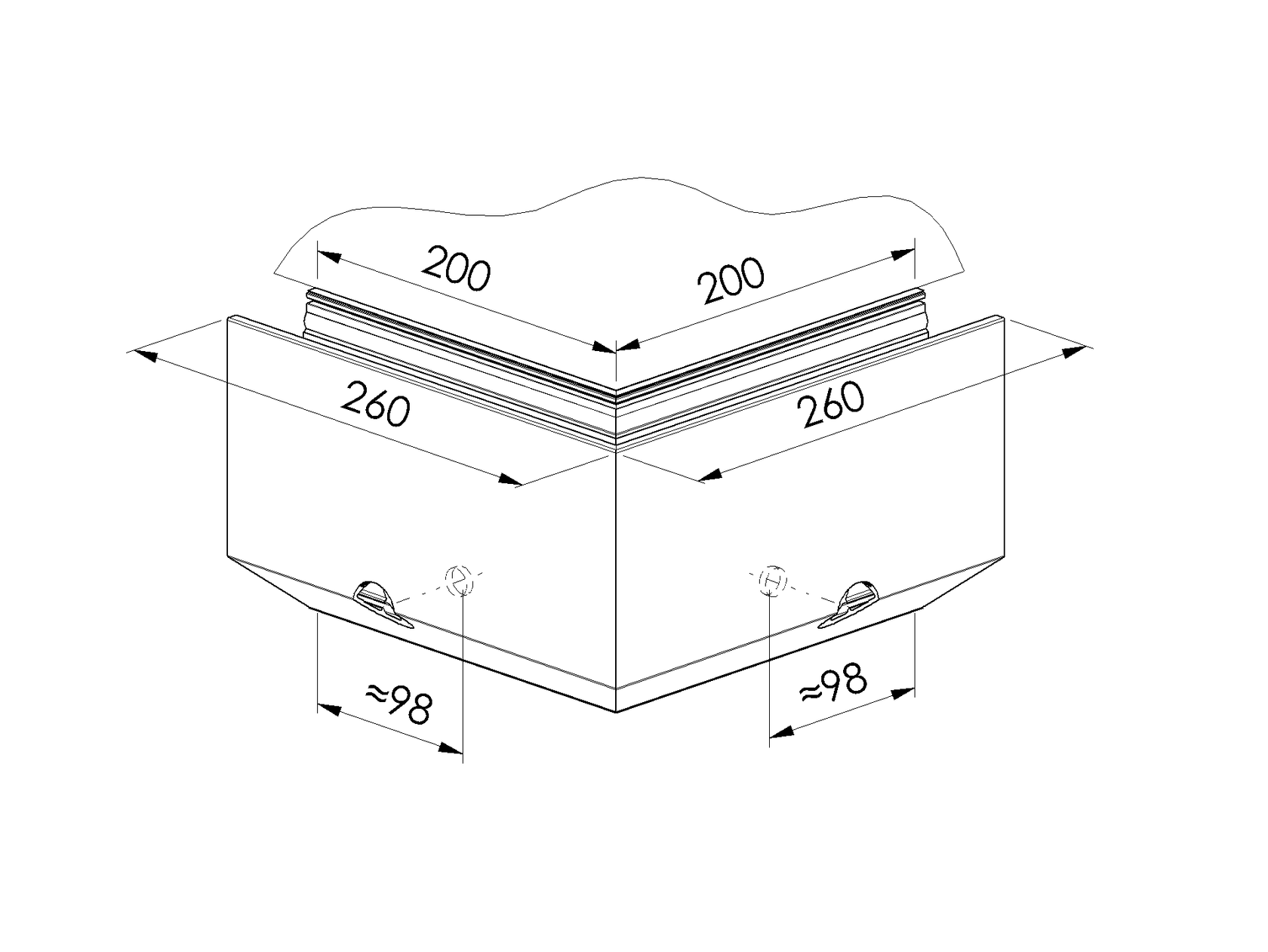 Profil balustrady szklanej Al-boczny