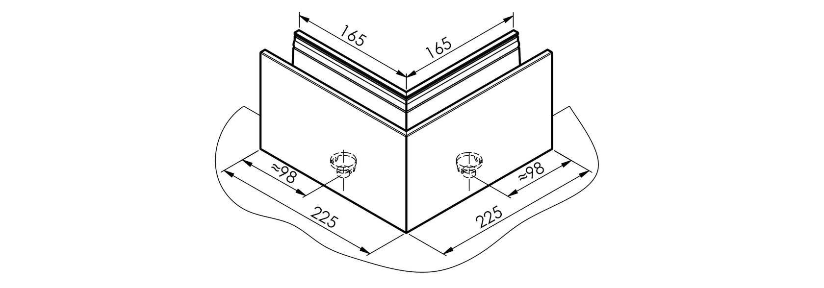Profil balustrady szklanej Al AL/ELOX/Satin L195mm