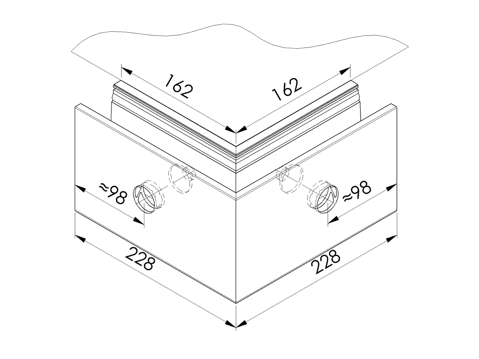 Profil balustrady szklanej Al-boczny