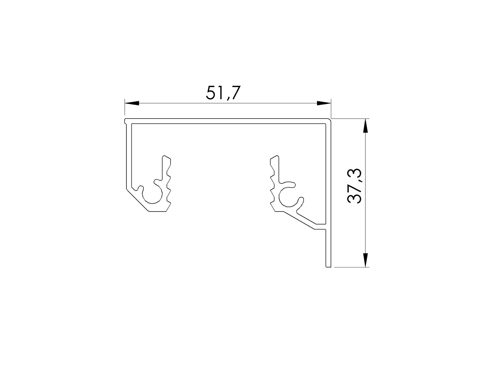 Krycia lišta pre profil AL/0006..., AL/0006-ECO, ELOX