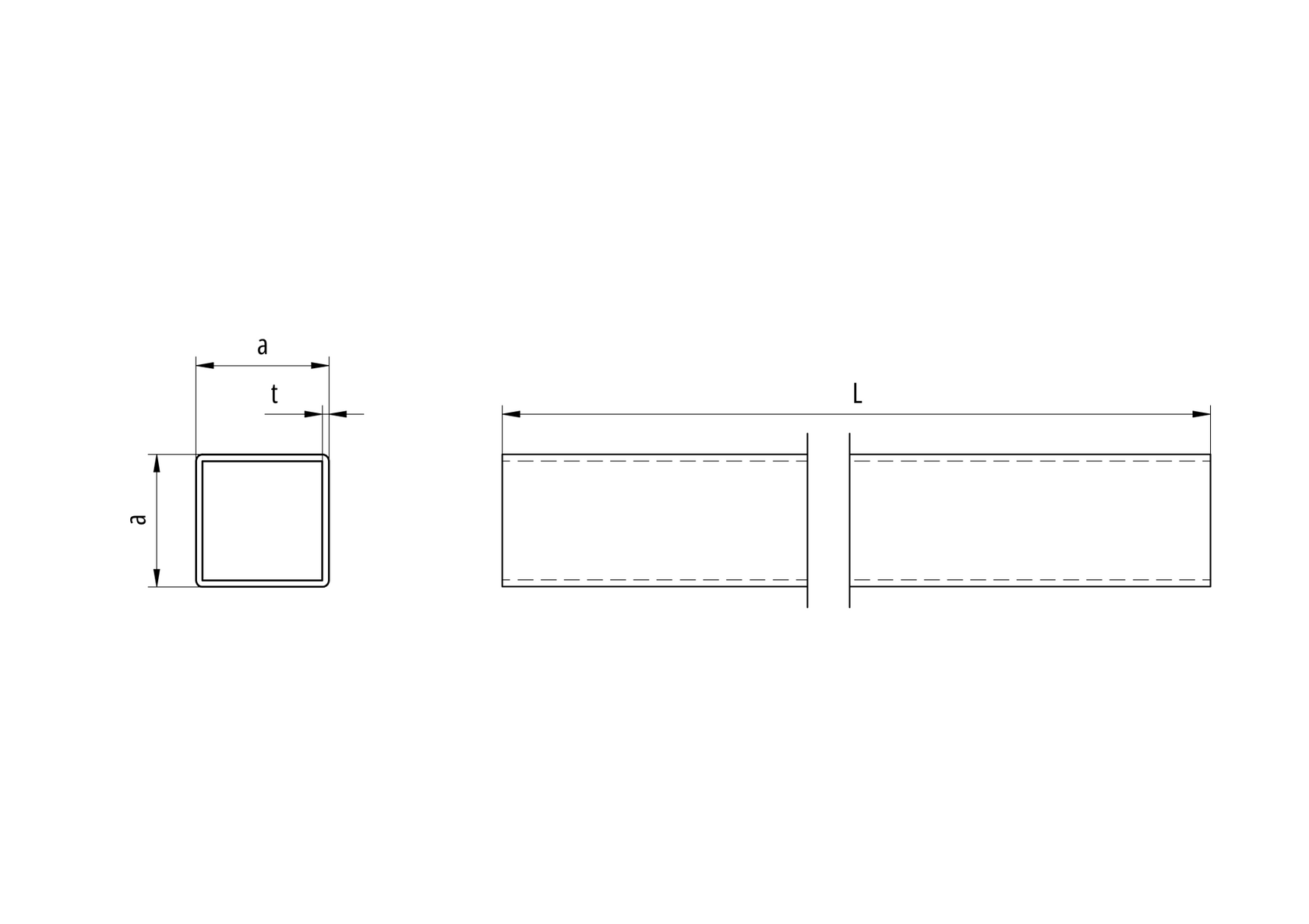 Kwadratowy profil aluminiowy