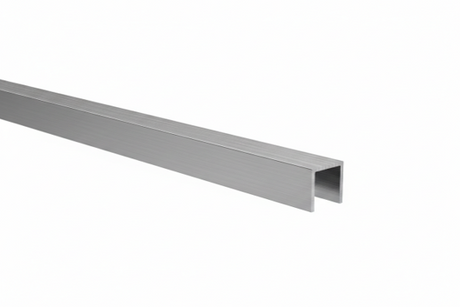 Profil szklany U AL 15x15x2 mm do szkła o grubości 6–8 mm, efekt INOX