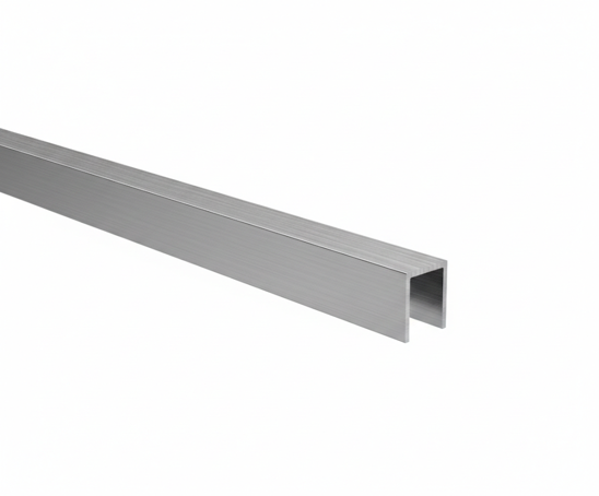 Zasklenie pevné - profil U 20x30x2mm t10-12mm INOX effect