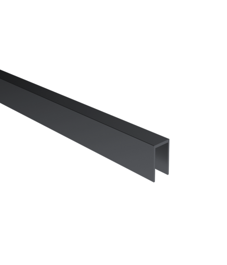 Profil szklany U AL 20x40x2 mm do szkła o grubości 10–12 mm, czarny, anodowany